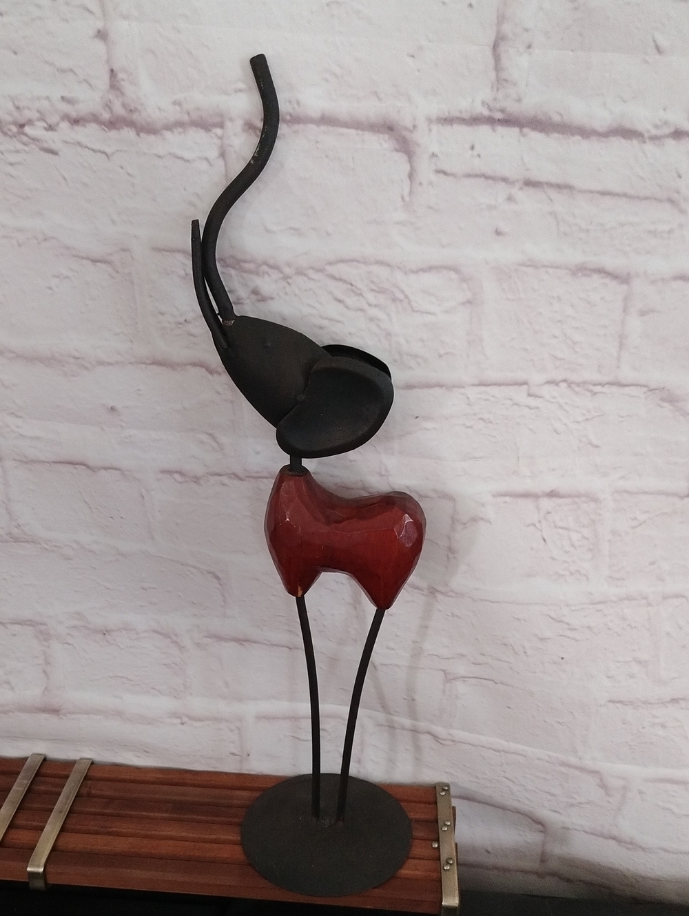 Metal & Wood Abstract Animal  Sculpture